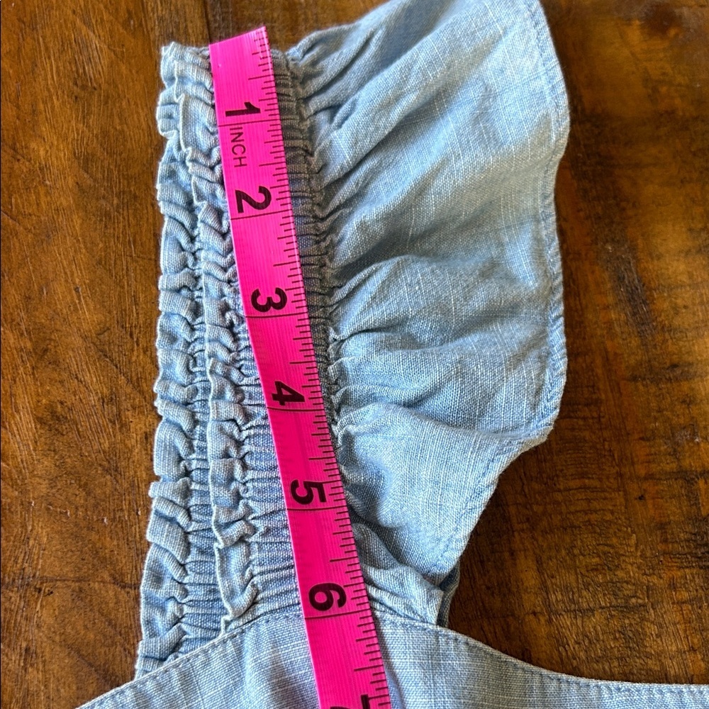 J. Crew Blue Button-Front Ruffle Blouse - Picture 10 of 13